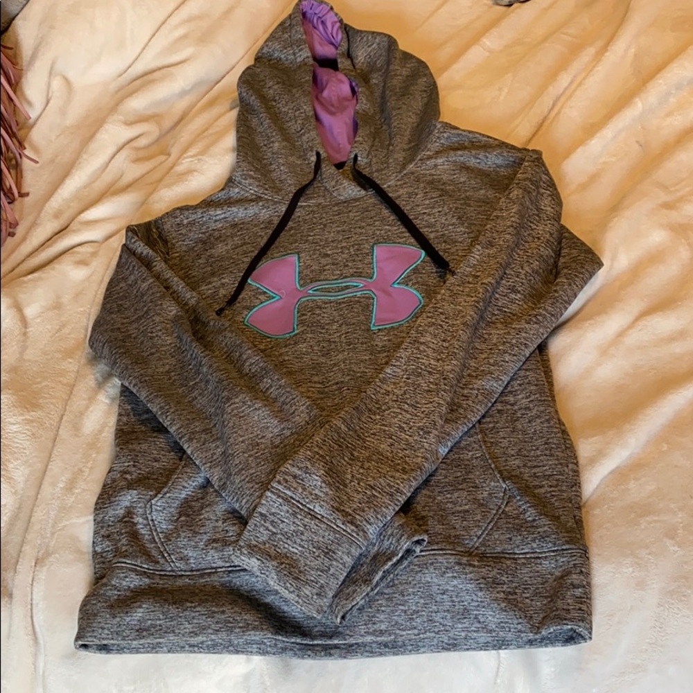 Grey/purple under armour sweatshirt